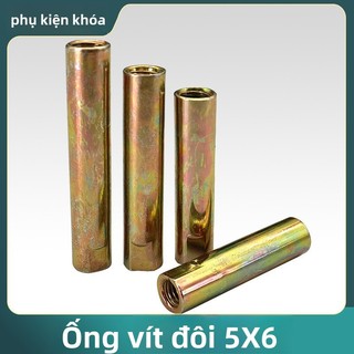 Phụ kiện khóa vân tay, ốc vít hai đầu, Ống vít ren trong đầy đủ, Ống vít lắp đặt hai chiều phẳng m5Xm6