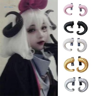 YSANH Dark Gothic Headband, 1 Cặp Black Gothic Style Devil Horn Headband, Phụ Kiện Tóc Độc Đáo Ram Horn Hình Dạng Đạo Cụ Chụp Ảnh Gothic Cosplay Trang Phục Nữ