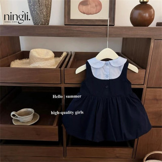 Cos Bunny Cảnh sát Cô gái Bé JK Váy phồng dễ thương với cổ áo kiểu học viện