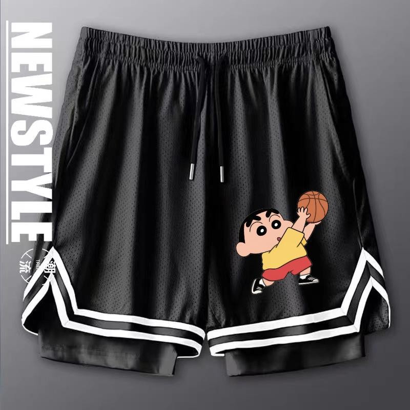Bóng rổ mùa hè 2025 Quần short hai lớp khô nhanh Ice Silk Nam và Nữ quầnshort tennis ngoài trời bóng chuyền