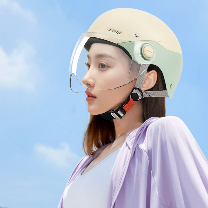 Mũ bảo hiểm xe máy hạng A thời trang, Mũ bảo hiểm nam / nữ, Đa năng bốn mùa, Chất liệu ABS, Giá trị có phụ kiện xe máy，nón bảo hiểm con heo，helmet fullface