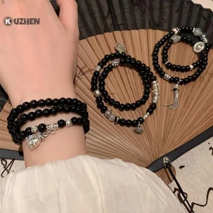 KUZHEN Phong Cách Trung Hoa Núi Ma Chi Tiêu Đính Hạt Vòng Tay Nữ Ánh Sáng Sang Trọng Cao Cấp Vintage Cá Tính Trang Sức Quà Tặng HOT