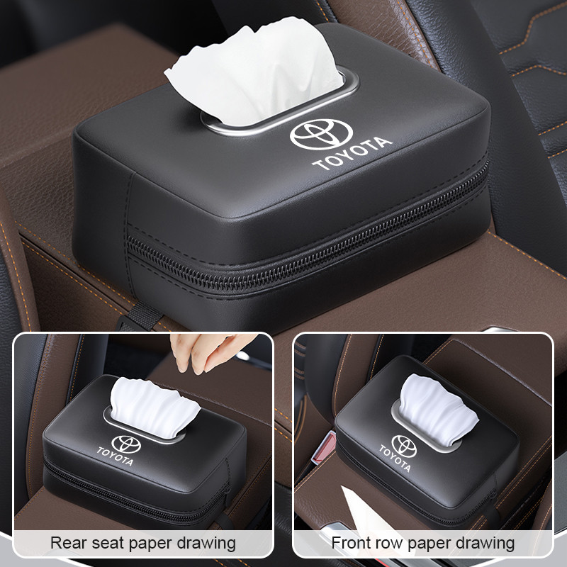 1 Chiếc Da Cao Cấp Ghế Ô Tô Khăn Giấy Treo Xe Hộp Khăn Ăn Cho Xe Toyota Corolla Yaris Aygo Prius RAV4 Camry Auris