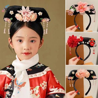 YOWEI Hoa Phong Cách Trung Hoa Mũ sel Ngọc Trai Phong Cách Cổ Đại Công Chúa Tóc Hoop Hanfu Mũ Đội Đầu Hanfu Nữ VN
