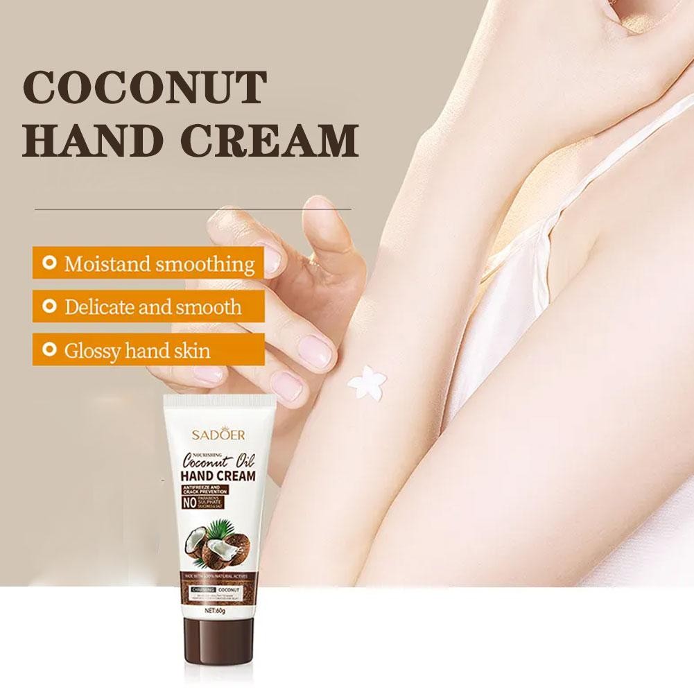 Sadoer Dừa Chiết Xuất Tay Kem Dưỡng Ẩm Dưỡng Ẩm Tay Chống Khô 60g U2z1
