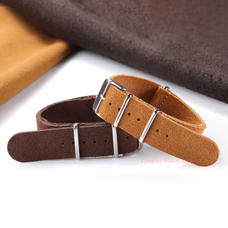 Cao Cấp Da Lộn Da Bò NATO Dây Đeo Đồng Hồ 20 Mm 22 Mm Zulu Da Thật Chính Hãng Đồng Hồ Vòng Tay Dây Đồng Hồ Cho SEIKO Diver Dành Cho Nữ Thạch Anh Cơ Cổ Tay Đồng Hồ