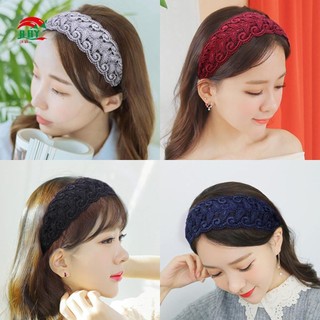 Băng đô nữ có răng chống trượt Mũ đội đầu tạo kiểu ren bên rộng