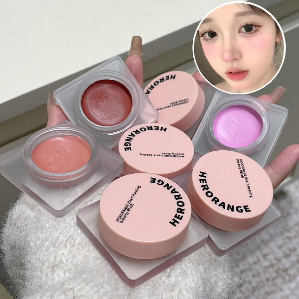 LEARNEVER Herorange Dreamy Blush Cream Tím Hồng Cam Mờ Lâu Dài Blush Blush Face Makeup M0j4
