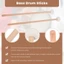 1 Cặp Nỉ Mallets Trống Gậy Trống Có Tay Cầm Gỗ Cho Phụ Kiện Nhạc Cụ Gõ