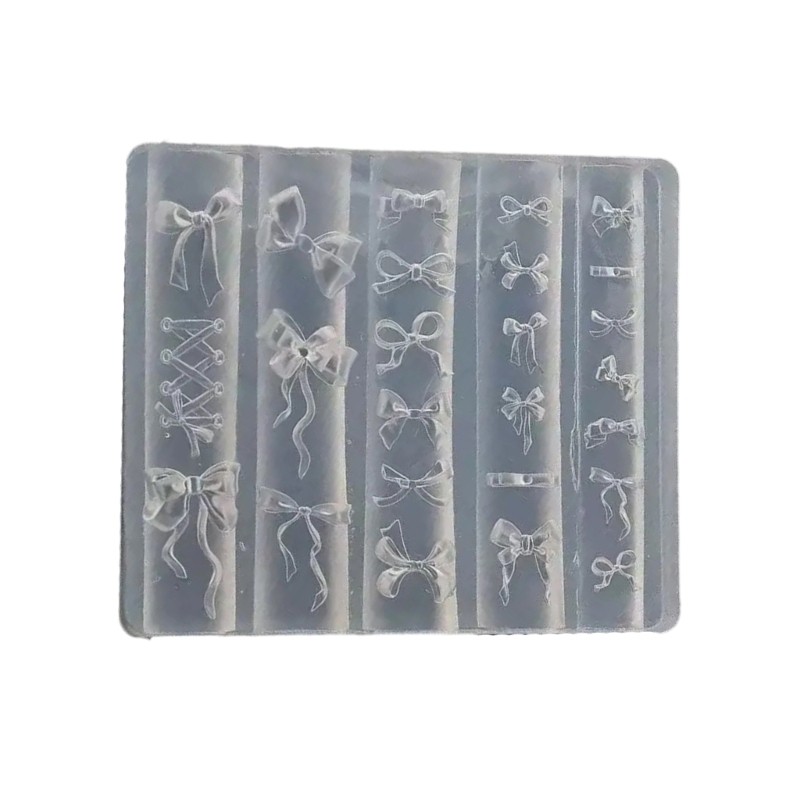 Wellb Silicone Móng Tay Tôn Tạo Khuôn Nơ Chủ Đề Phụ Kiện Nhỏ Thủ Công Khuôn Hiện Nay Cho Người Hâm Mộ Làm Đẹp