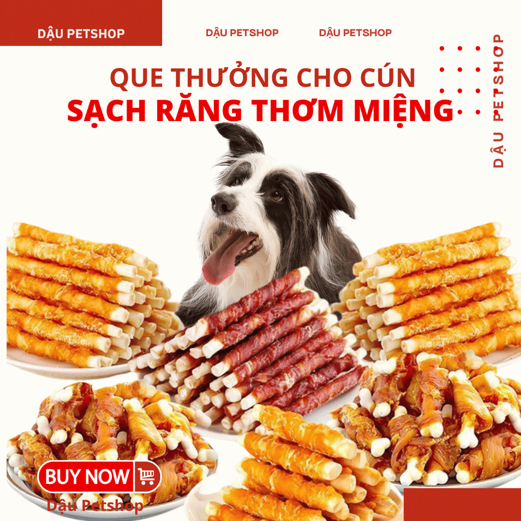 QUE THƯỞNG XƯƠNG GẶM SNACK CHO CHÓ – ĂN NGON, RĂNG SẠCH | Shopee Việt Nam