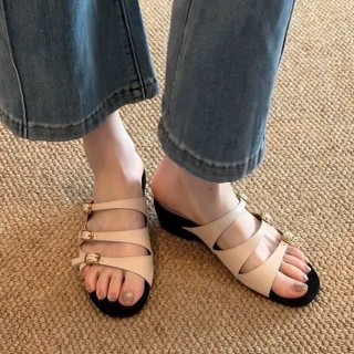 Giày cao gót nữ mũi tròn, gót chunky, đế trượt, khóa thắt lưng