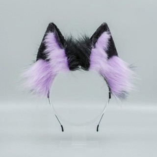 HARRIETTLO Wolf Dog Hair Band, JK Hair Hoop Tai Mèo Băng Đô, Động Vật Dễ Thương Sang Trọng Gothic Lông Cosplay Mũ Phụ Kiện Tóc Nữ