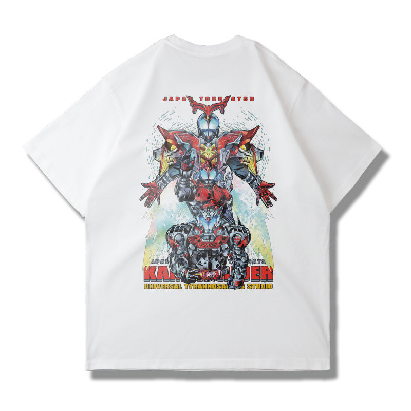 Kamen Rider Kamen Rider Joint Áo thun ngắn tay in hình dáng rộng mùa hè