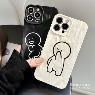 ibumpers Ốp Điện Thoại iPhone Phim Hoạt Hình Vui Nhộn Cặp Đôi Họa Tiết Cho IPhone 16 15 14 12 13 11 Pro Max IP 7 8 Plus X XS XR Xếp Ly Ốp Lưng Silicon Mềm Chống Sốc