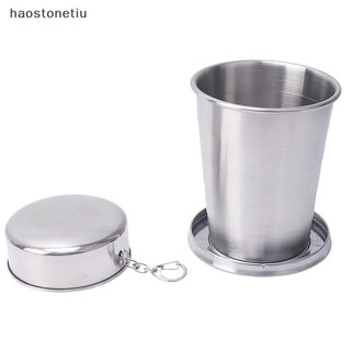 Cốc gấp bằng thép không gỉ HA - Cốc uống nước tiện lợi cho du lịch với khả năng gập lại và móc khóa
