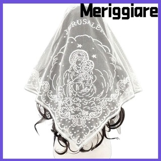 Khăn Ren MERIGGIARE, Thêu Mỏng Foulard Bandana, Màu Trơn Rỗng Khăn Trùm Đầu Cho Nữ