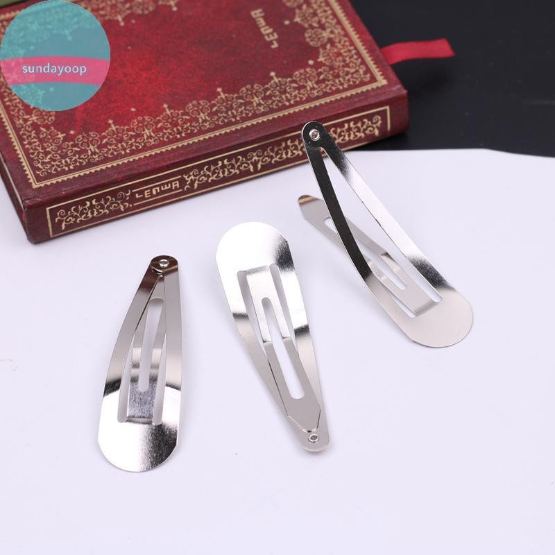 Sund 50 Chiếc Đơn Giản Kim Loại Kẹp Tóc Bạc Vàng Đen BB Phụ Kiên Tự Làm Handmade Cho Bé Gái