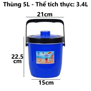 Phích tròn đựng đá giữ nhiệt 3L /5L /7L /10L /11L /15L ,  thùng đựng nước tròn Việt Nhật nhựa PP cao cấp