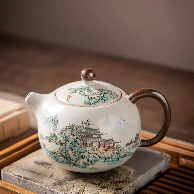 Ru Kiln Mở Lát Gốm Xishi Ấm Trà-Keyang Kung Fu Bộ Trà Văn Phòng Hộ Gia Đình Ấm Trà