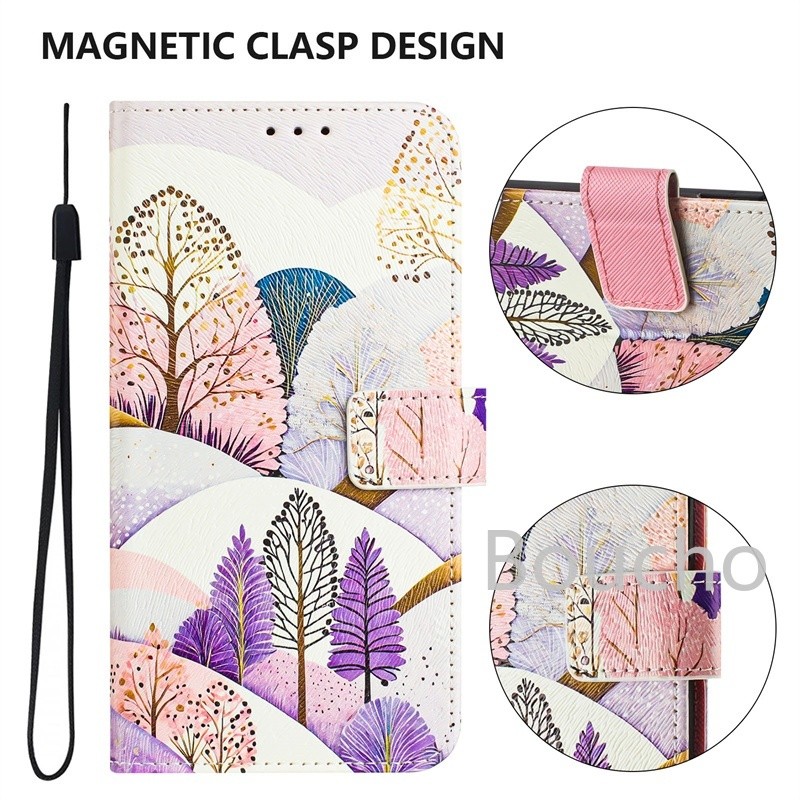 Dành Cho Samsung Galaxy A26 A31 A32 M32 A33 A34 A35 A36 A40 A41 A42 M42 4G 5G Vỏ Sơn Ví Da Khe Cắm Thẻ Flip Cover Vỏ Điện Thoại Di Động