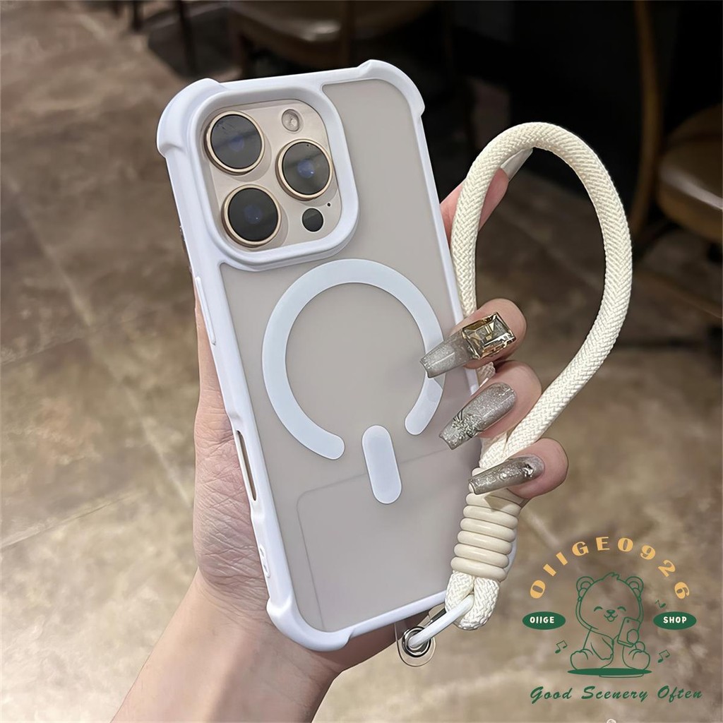 Dây buộc chất lỏng mờ từ tính Vỏ điện thoại iphone16 Pro Max 15 14 13 12 11 vỏ cho vỏ iPhone vỏ mềm TPU chống sốc
