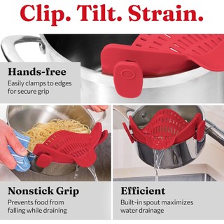 Dụng Cụ Lọc Nồi Silicon Snap N Strain Dụng Cụ Lọc Pasta Kẹp Có Thể Điều Chỉnh Cho Nồi Chảo Và Bát Dụng Cụ Lọc Nhà Bếp Lớn Màu Đỏ 1 Bộ silicone chống trượt thay thế nhỏ gọn dễ làm sạch