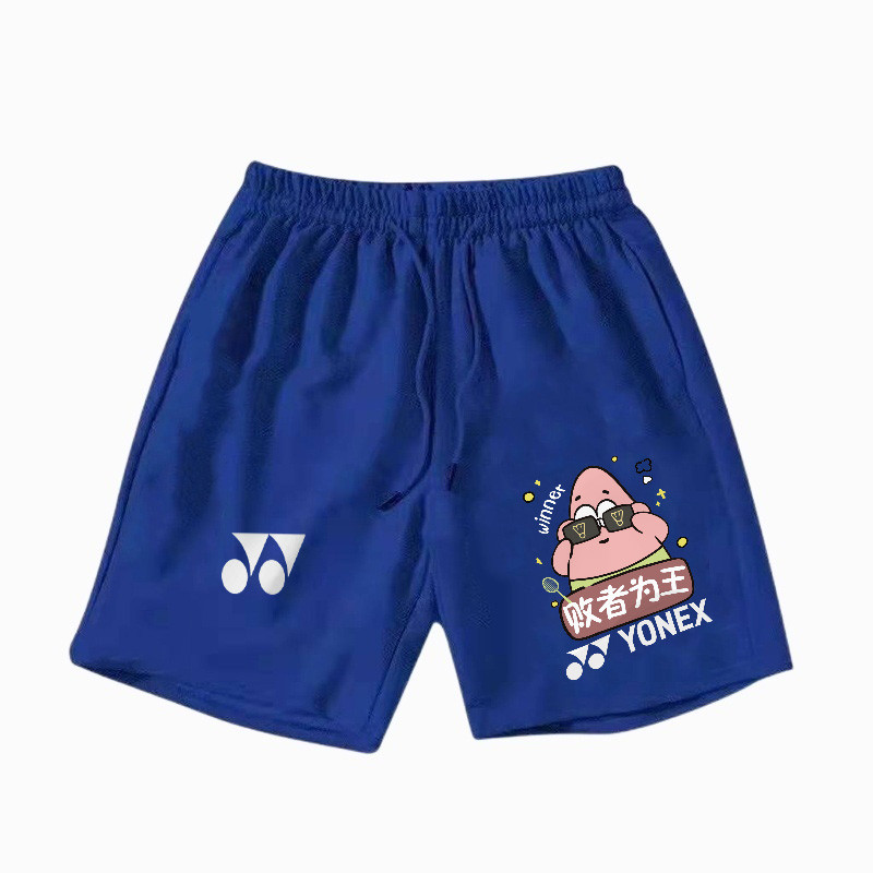 Quần short rộng rãi và thoải mái Yonex mùa hè mới vui nhộn in trang phục cặp đôi quần vợt trẻ em và quần short thể thao tập cầu lông