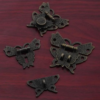2 Chiếc Vintage Bướm Khóa Cổ Đồng Chốt Cao Cấp Trang Sức Hộp Gỗ Khóa Tủ Hộp Trang Trí Phần Cứng Phụ Kiện