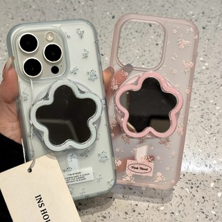 Ins Pink Flower Mirror Giá đỡ từ tính Thích hợp cho điện thoại di động MagSafe Hấp phụ mạnh Máy tính để bàn Giá đỡ lười biếng