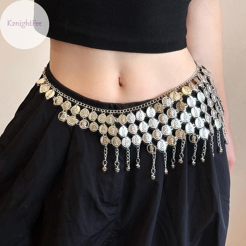 K2nightFee Kim Loại sel Thắt Lưng Vintage Bạc Phong Cách Bohemian Thắt Lưng Cơ Thể Trang Sức Eo Trang Sức Phong Cách Dân Tộc Thắt Lưng VN