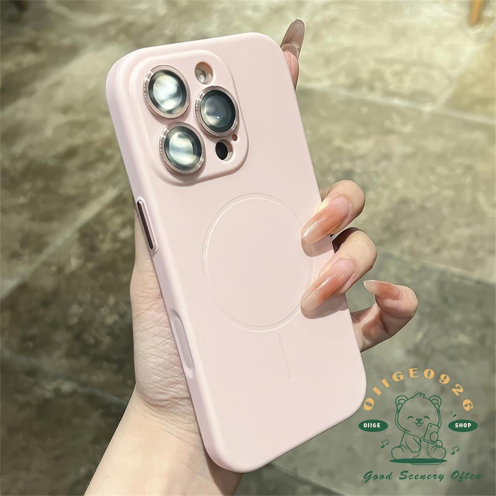 Ống Kính Kim Loại Lỏng Mờ Từ Tính Vỏ Điện Thoại iphone16 Pro Max 15 14 13 12 11 Vỏ Cho iPhone Vỏ Silicon Mềm TPU Chống Sốc