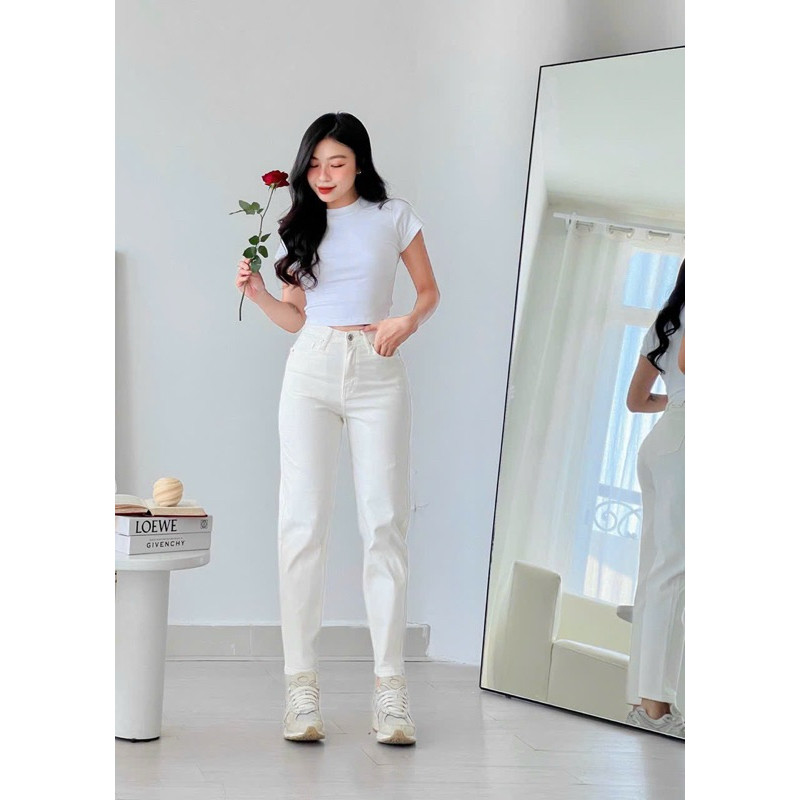 Quần jeans nữ baggy TTTHAO cao cấp kiểu dáng quần jeans denim slimfit VNXK J9