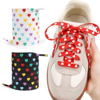 JOJO 100cm Dài In Hình Trái Tim Dây Giày Đế Bằng 9 Mm Cho Người Lớn Tuổi Teen Polyester Dây Giày Dây Giày Cho Giày Thể Thao Xe Lửa