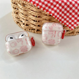 Line Fruit cho Airpods 1 / 2 3 Pro Pro Pro2 Airpod4 Bộ tai nghe Vỏ bảo vệ Bluetooth không dây Air Pods Pro 3 4 Vỏ bảo vệ tai nghe