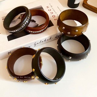 Vòng tay gỗ bánh sandwich vuông phong cách Trung Quốc, dây đeo cổ tay thời trang cá tính, trang sức cao cấp mới
