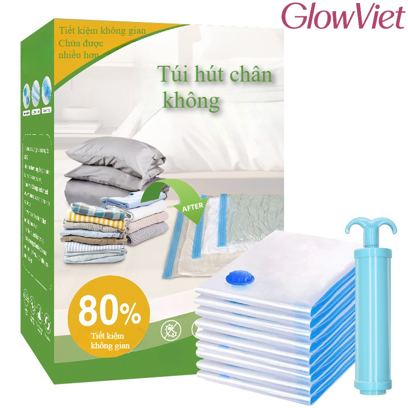 Túi hút chân không đựng quần áo, Túi quần áo chống bụi trong suốt, chất liệu PA+PE cao cấp