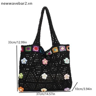 [Mới] Túi Tote dệt hoa Boho Túi đeo vai du lịch thông thường thời trang mùa hè dành cho nữ Túi mua sắm sức chứa lớn.