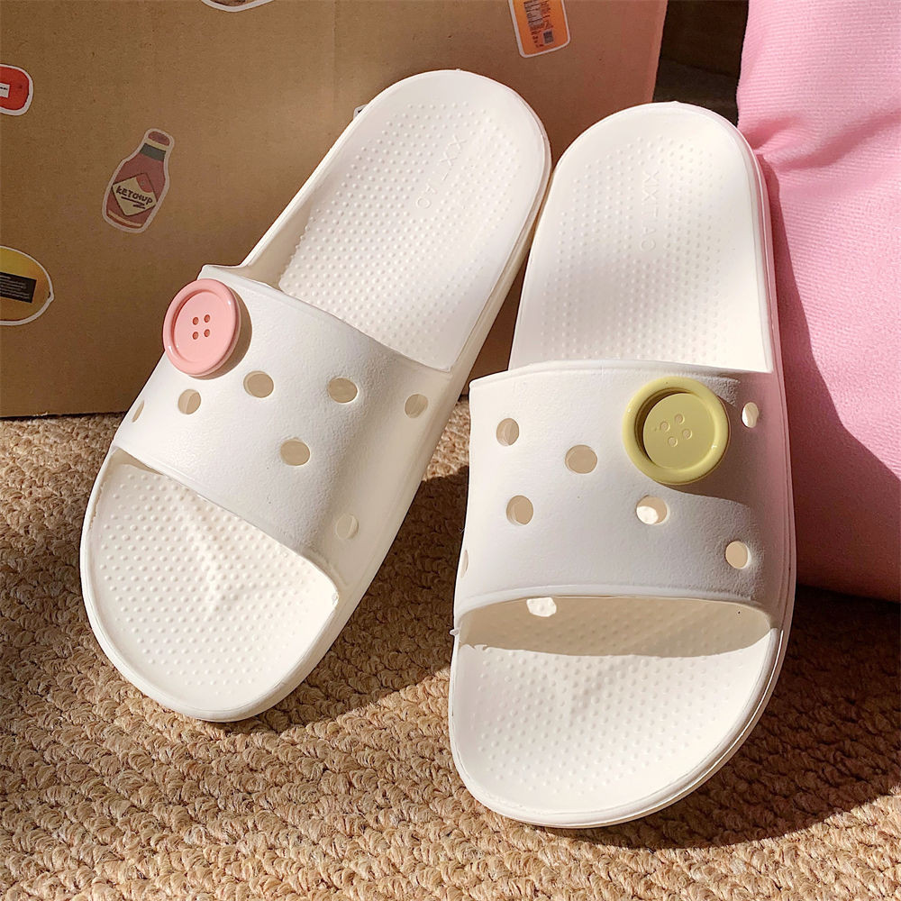 XIXITIAO Dép Sandal Trong Nhà Dép Nữ Sinh Thoải Mái Mùa Xuân Mùa Hè Nút Dép