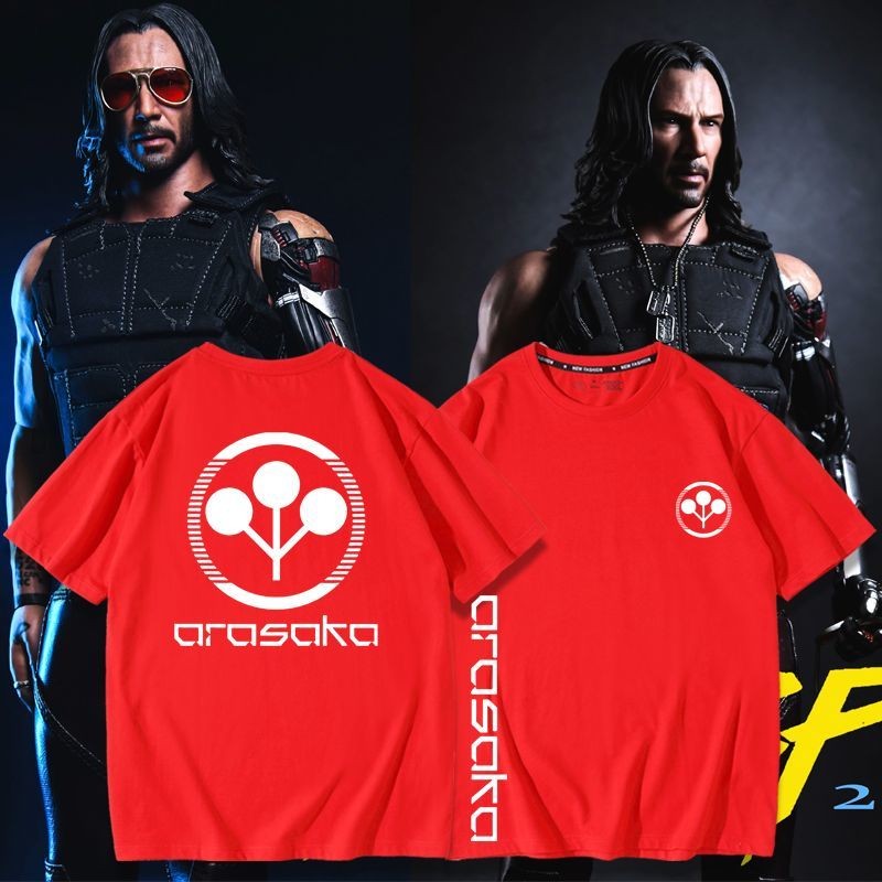 Arasaka Công Ty Chó Cyberpunk 2077 Logo Adam Hammer Johnny Silver Hand V Mùa Hè Tay Ngắn Nam Nữ Dạo Phố Áo Thun