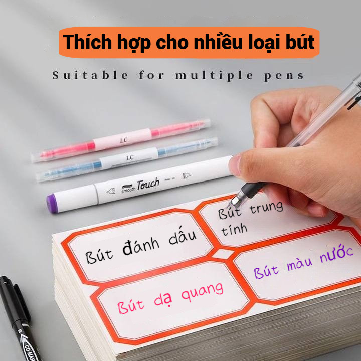 Nhãn Dán Ghi Tên, Ghi Giá Chống Nước - Giải Pháp Tiện Lợi Quản Lý Đồ Vật, Nhiều Màu Sắc và Kích Thước