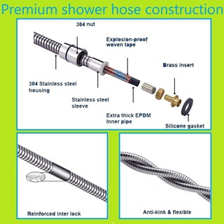 Vòi sen cực dài 1 5 m Vòi sen cầm tay bằng thép không gỉ 304 có đầu nối tiêu chuẩn G1 2 20mm chống rối đa năng cho thú cưng phù hợp dùng cho gia đình căn hộ văn phòng và không gian nhỏ