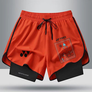 YONEX Chạy Bộ Tập Thể Thao Quần Short Nam Nữ Giả Hai Mảnh Chống Ánh Sáng Mùa Hè Mới Cầu Lông Và Quần Vợt Hai Lớp Quần Short