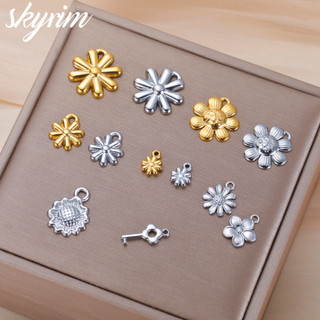 SKYRIM 3 Cái / lốc Bộ Mặt Dây Chuyền Hoa Inox Cho Dây Chuyền Vòng Cổ, Phụ Kiện Trang Sức Hoa Thanh Lịch Cho Số Lượng Lớn Bán Buôn