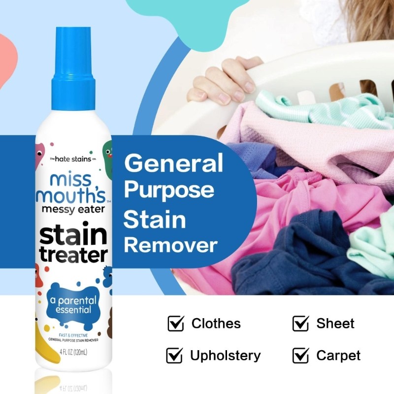 SHI Stain Treatmenter Xịt tẩy vết bẩn cho đồ ăn lộn xộn và quần áo trẻ em mà không cần làm sạch khô