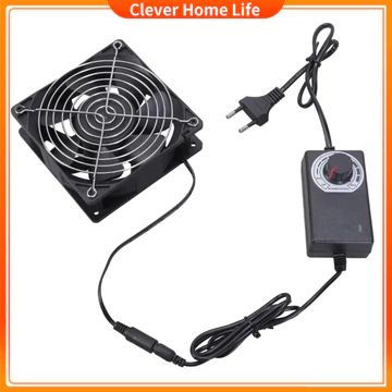 [Quạt 12025]Quạt Làm Mát Gắn Chuồng-Quạt Thông Gió Hình Vuông 12CM Kèm Bộ Điều Tốc 1200RPM Quạt Tản Nhiệt Chó Mèo