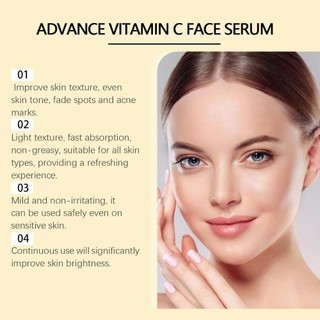 RISEDOT Vitamin C Serum, Công thức hấp thụ nhanh 5 trong 1 Hydrating, Radiance Complexion pH Cân bằng Chất chống oxy hóa Phong phú Kết cấu nhẹ Giảm thiểu lỗ chân lông nhạy cảm An toàn cho da