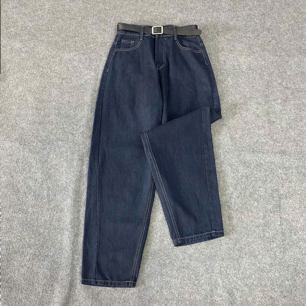 Quần Jean Ngoại Cỡ Baggy Bigsize Nữ 60-95kg Lưng Cao Có Túi 2 Bên Vải Dày Dặn Co Giãn Nhẹ Q557