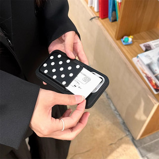 Ốp ví da đen sóng đen Thích hợp cho iPhone 11 12promax 12 13 14 15 Pro max Ốp điện thoại 14promax 15pro 16 Pro max Vỏ