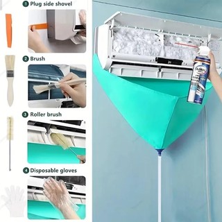 INENK Bộ dụng cụ làm sạch điều hòa không khí INENK, Vỏ làm sạch điều hòa PVC dày chống thấm nước, chống rò rỉ bền bỉ với ống thoát nước Túi làm sạch điều hòa Máy lạnh giặt